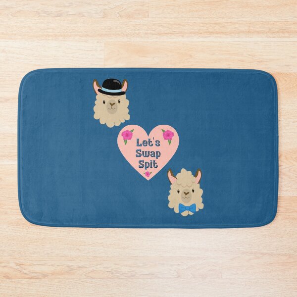 Item preview, Gay gentleman llamas let's swap spit valentine pink blue designed and sold by GrammarDance.