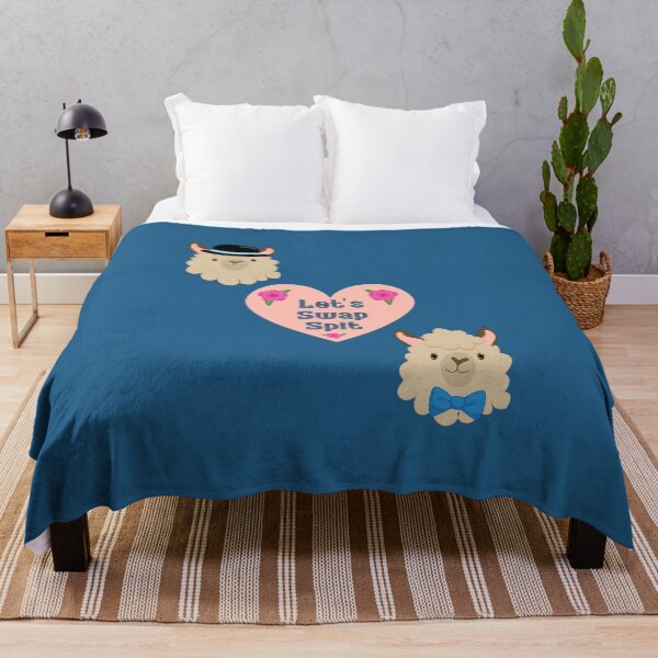 Item preview, Gay gentleman llamas let's swap spit valentine pink blue designed and sold by GrammarDance.