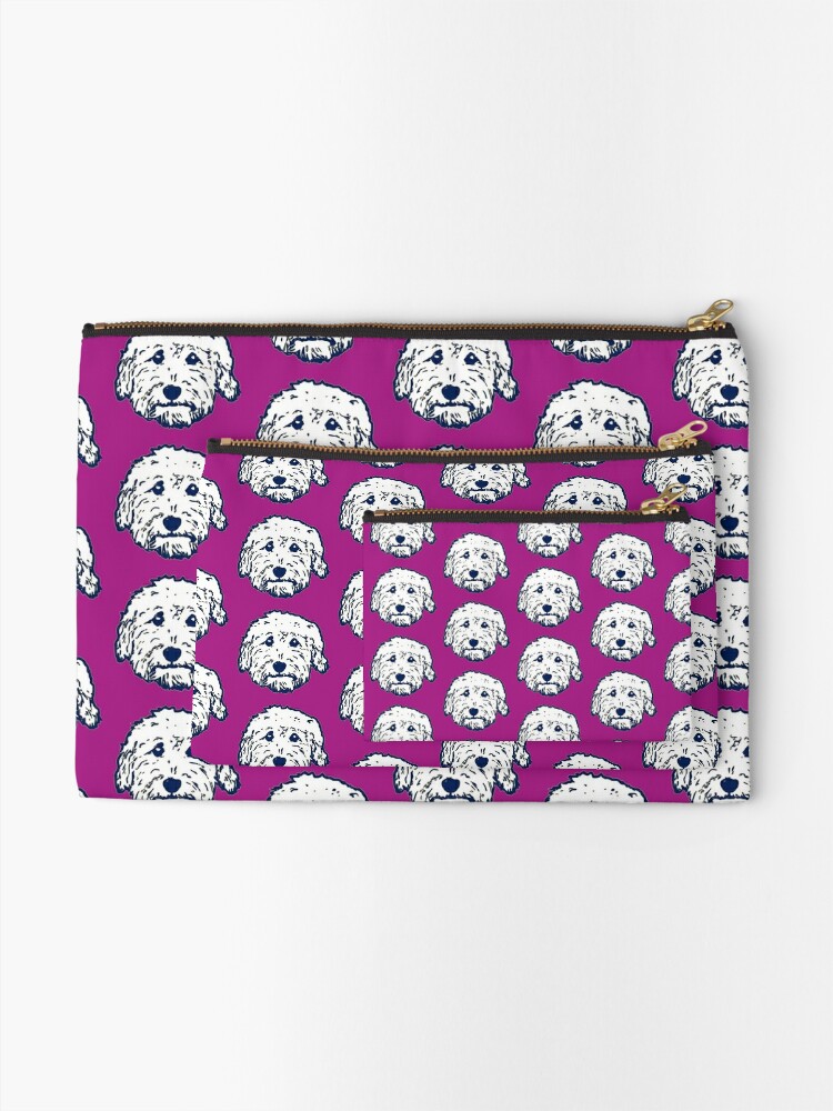 Alternate view of Doodle dog cuteness - Goldendoodle! Labradoodle! Adorable doodle teddy bear dog - in purple Zipper Pouch