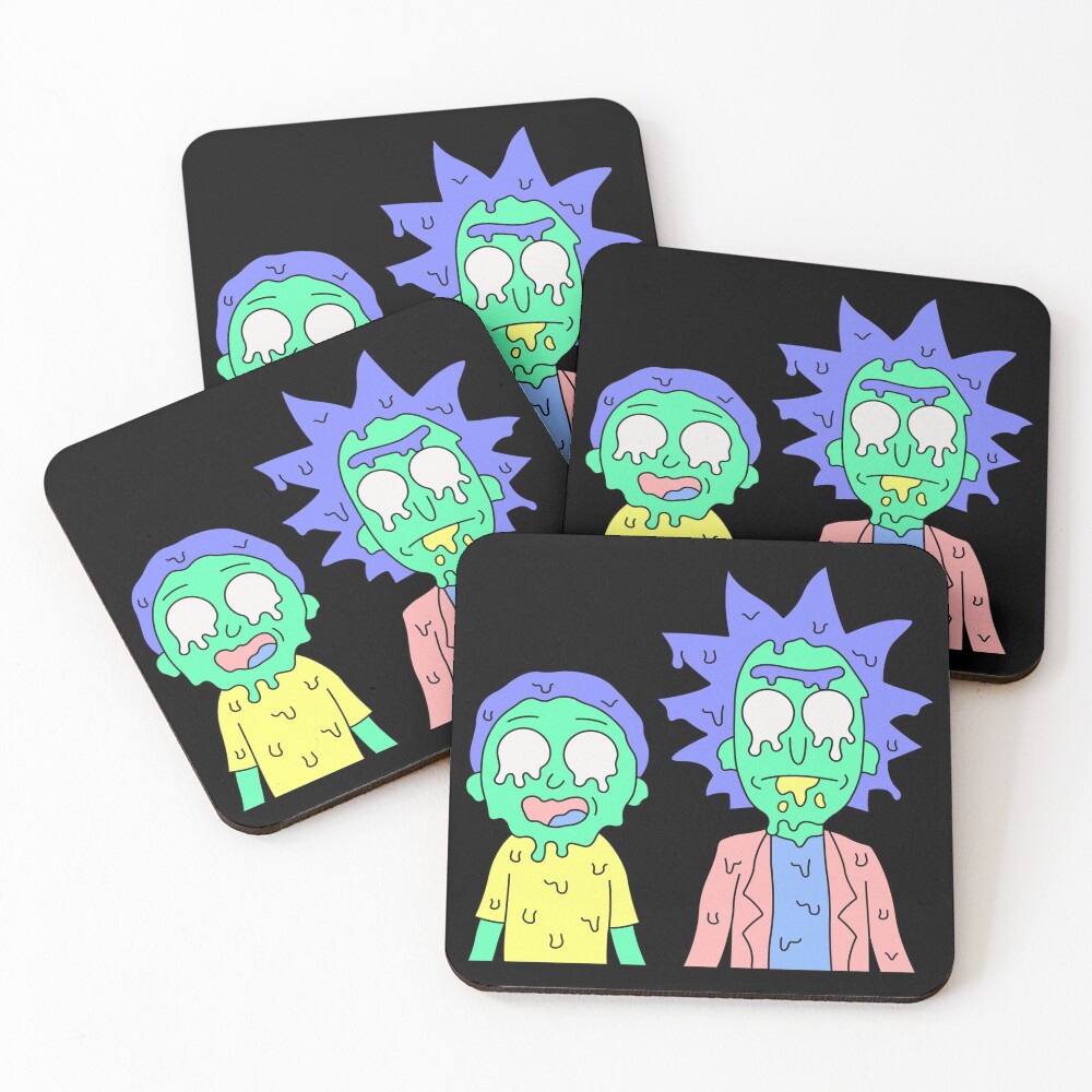 Rick and Morty melted Coasters (Set of 4)
