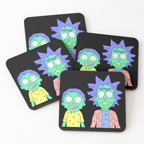 Rick and Morty melted Coasters (Set of 4)