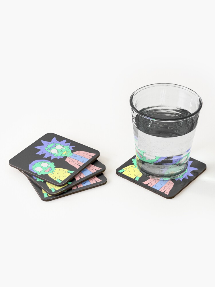 Alternate view of Rick and Morty melted Coasters (Set of 4)