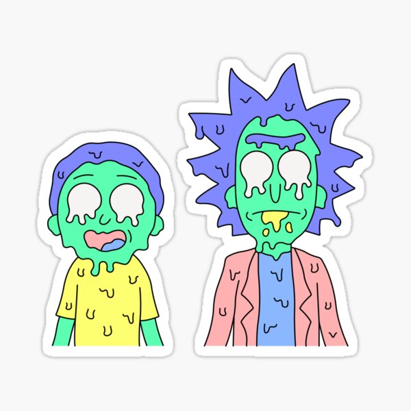 Rick and Morty melted Sticker