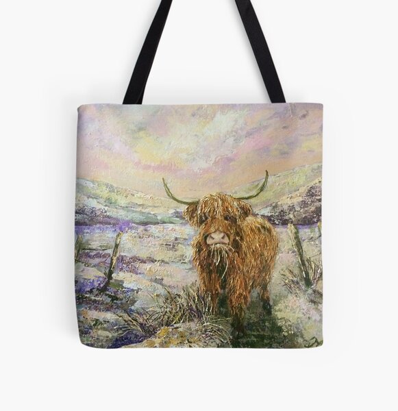 Highland Cow All Over Print Tote Bag