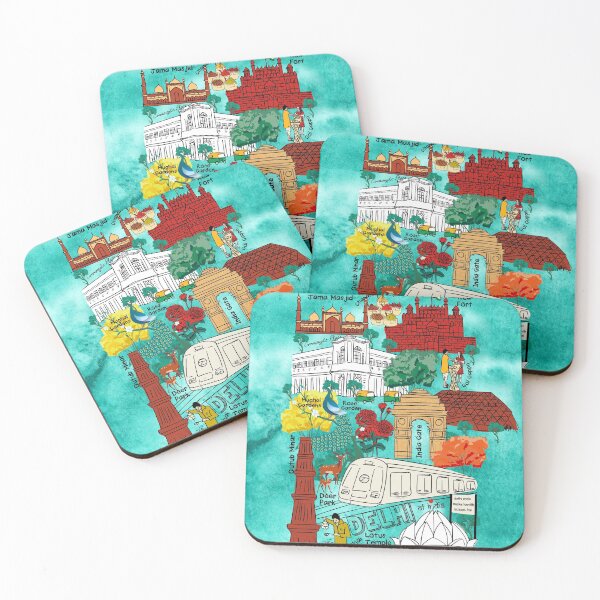 Item preview, Hustling Bustling Colors of Delhi- Doodle Sketch Map designed and sold by winkeltriple.