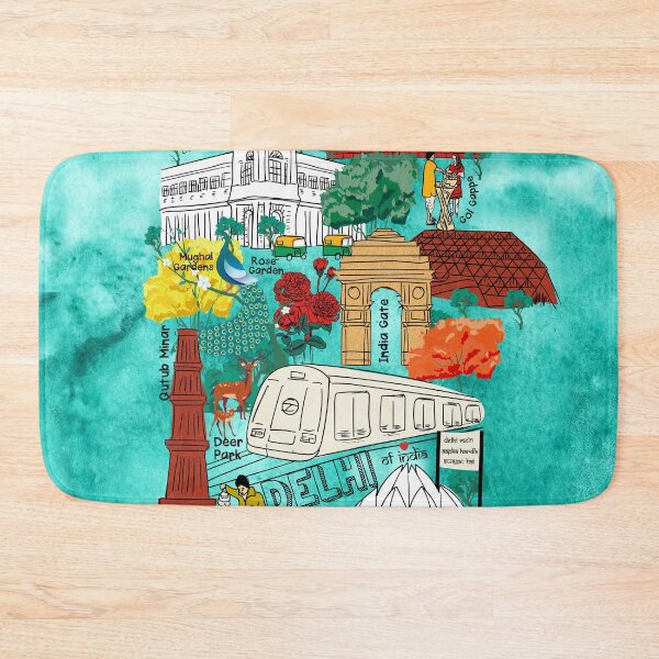 Item preview, Hustling Bustling Colors of Delhi- Doodle Sketch Map designed and sold by winkeltriple.