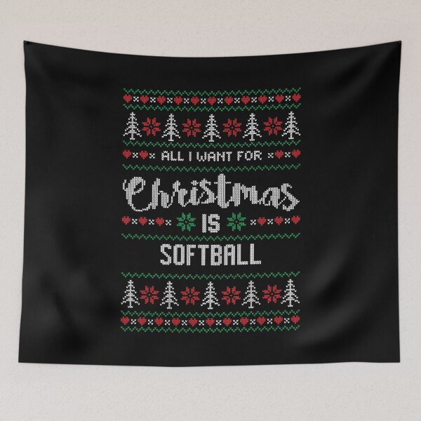 Item preview, All I Want For Christmas Is Softball designed and sold by teesaurus.