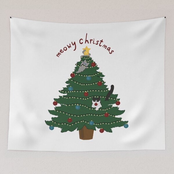 Item preview, Meowy Christmas: Cats In A Christmas tree designed and sold by Ella's  Doodles And Designs.