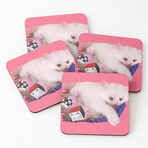 Item preview, White Persian Fluffy Baby Cat Vanda Playing with Lucky Dices (Photo by ACCI) designed and sold by VanyssaGraphics.