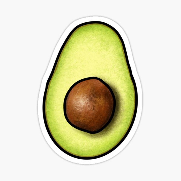 Avocado Dancing Halves on Aqua Sticker