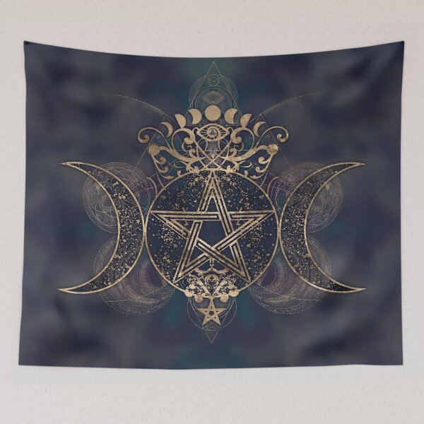 Item preview, Triple Moon - Triple Goddess Gold and Purples designed and sold by k9printart.