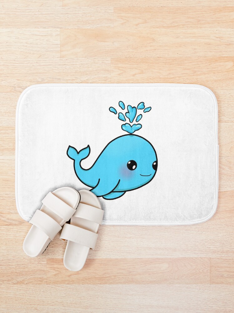 whale bath mat