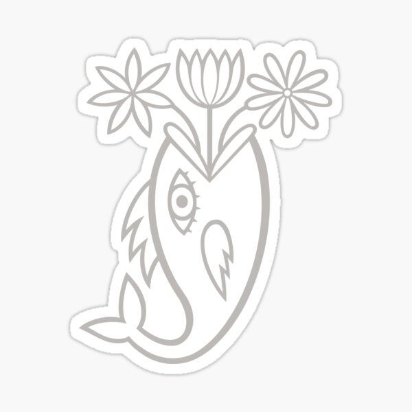 Vista previa del artículo con la obra «Diseño original de vómito de flor de pez (gris claro)», diseñado y vendido por wariana.