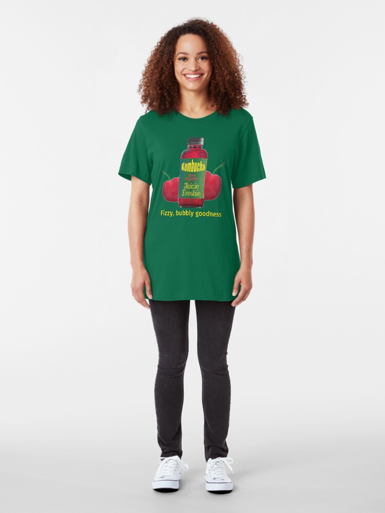 Alternate view of Kombucha. Fizzy Bubbly Goodness. Slim Fit T-Shirt