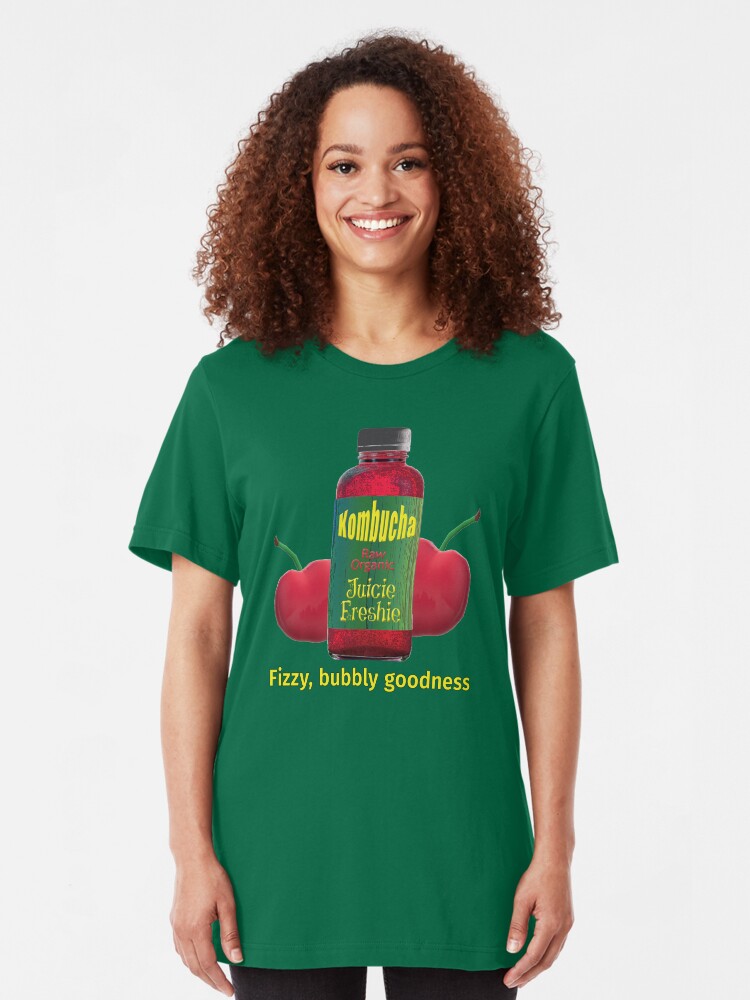 Alternate view of Kombucha. Fizzy Bubbly Goodness. Slim Fit T-Shirt