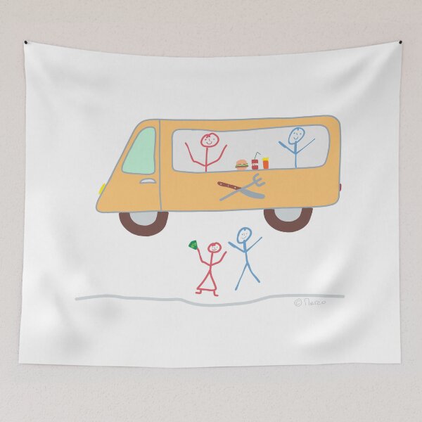 Item preview, Food Truck Stick Figure Food Truck Food Drink designed and sold by KlareLinie.