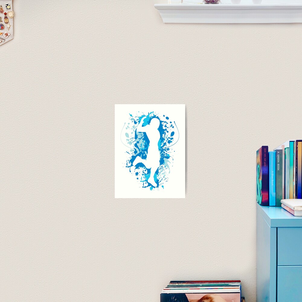 Gaming Hype Dance Emote Blue Art Print By Rainbowdreamer Redbubble - codes for roblox mini games seahorse