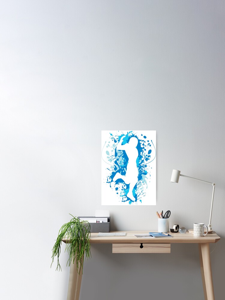 Gaming Hype Dance Emote Blue Poster By Rainbowdreamer Redbubble - roblox how to get hype dance
