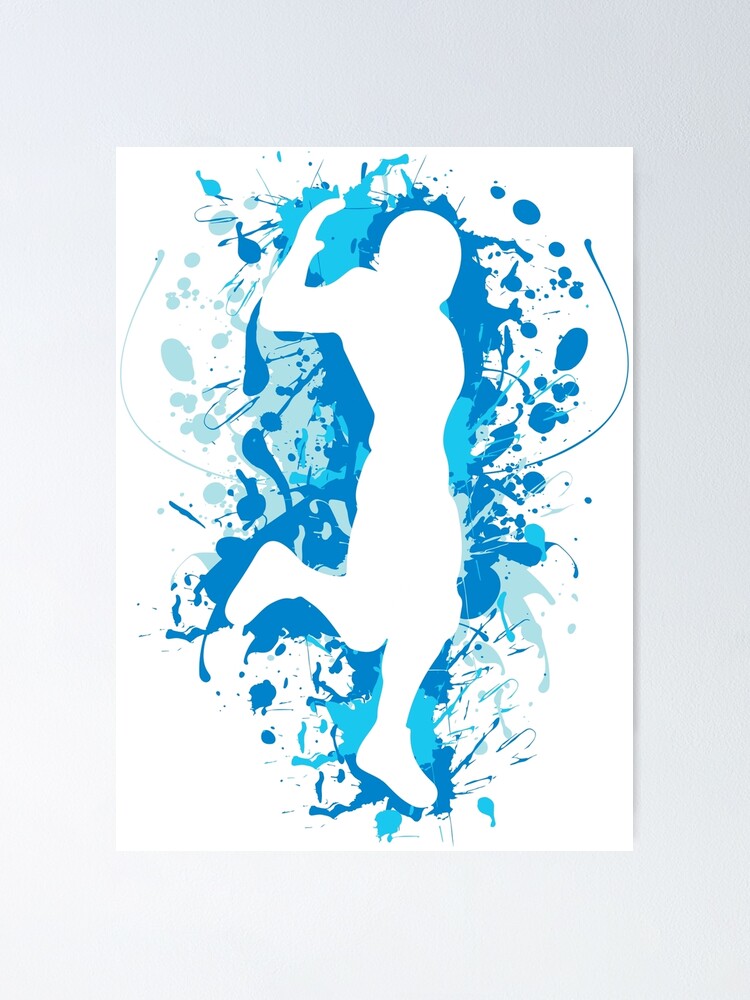 Gaming Hype Dance Emote Blue Poster By Rainbowdreamer Redbubble - code to emote dances roblox game