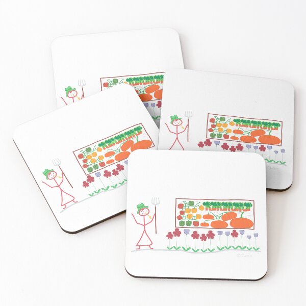 Item preview, Gardener stick figure, woman girl profession fruit vegetable farmer designed and sold by KlareLinie.