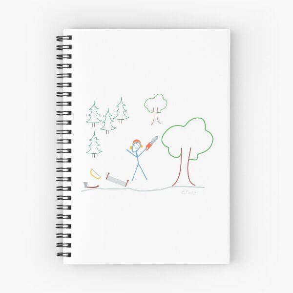 Item preview, Lumberjack stick figure, forest tree chainsaw designed and sold by KlareLinie.