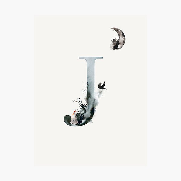 Woodland Monogram J Photographic Print
