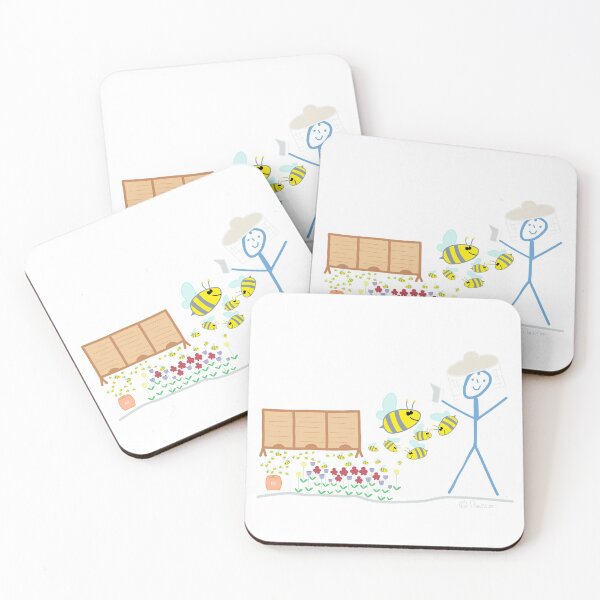 Item preview, Beekeeper Stick Figure Bee Honey Maya Willy Job designed and sold by KlareLinie.