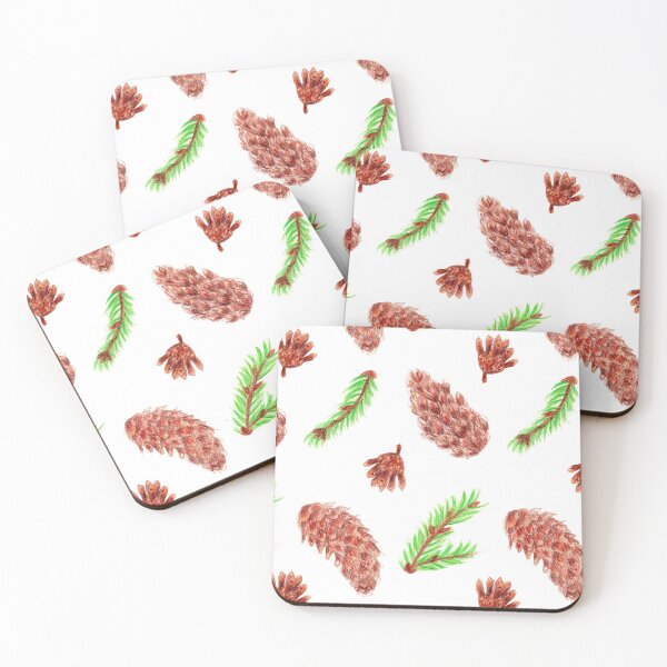 Item preview, Woodland Pine Cones Pattern on White designed and sold by Ivy Lily Art.