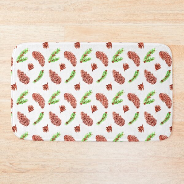 Item preview, Woodland Pine Cones Pattern on White designed and sold by Ivy Lily Art.