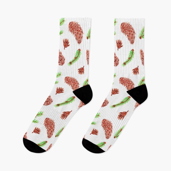 Item preview, Woodland Pine Cones Pattern on White designed and sold by Ivy Lily Art.
