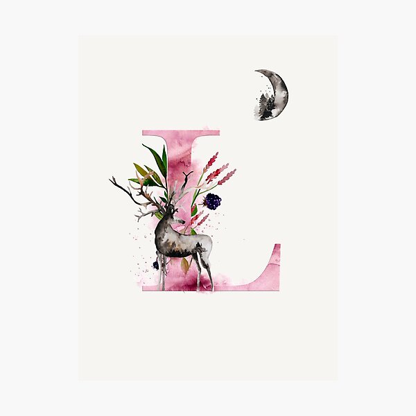 Woodland Monogram L Photographic Print