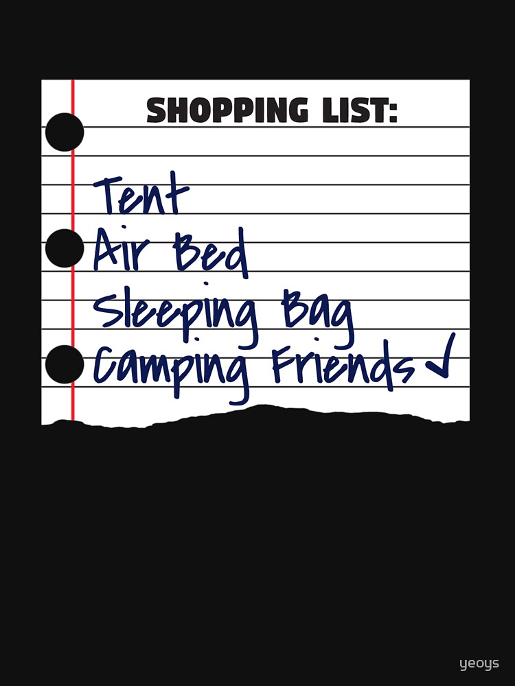 Shopping List Tent Camping Friends - Funny Camping von yeoys