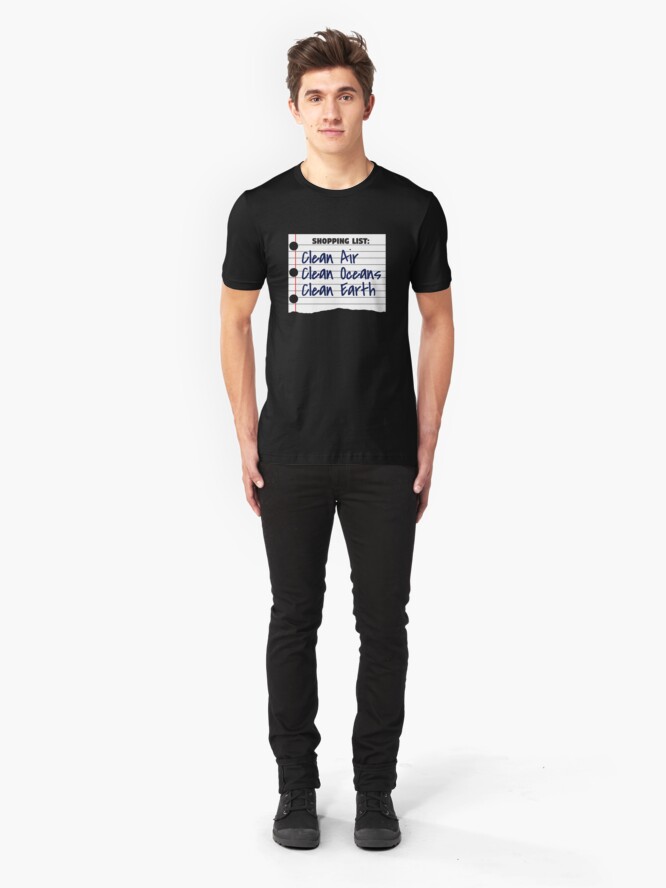Alternative Ansicht von Shopping List Clean Oceans Clean Earth - Earthday Slim Fit T-Shirt