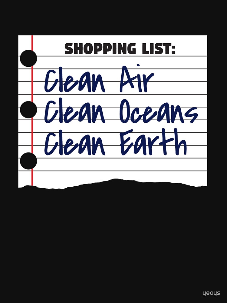 Shopping List Clean Oceans Clean Earth - Earthday von yeoys