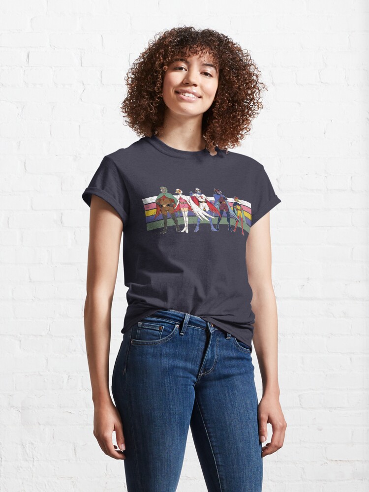 Alternate view of G Force Battle of the Planets Retro Stripe Classic T-Shirt