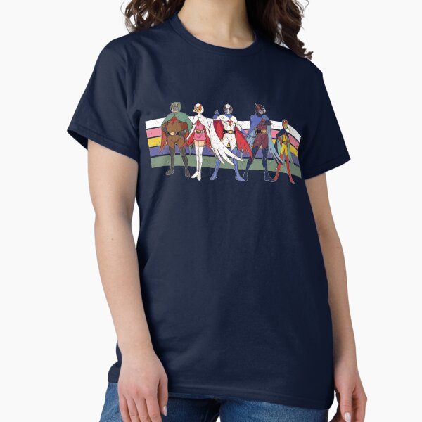 Vista previa del artículo con la obra «Raya retro de la batalla de los planetas de G Force», diseñado y vendido por Surfer Dave Designs.