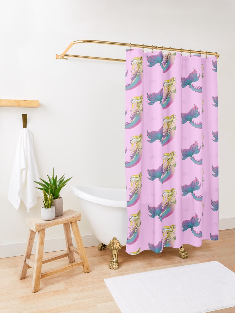 Alternate view of Bathroom Accessories: Jaime the Mermaid by Ali Shower Curtain