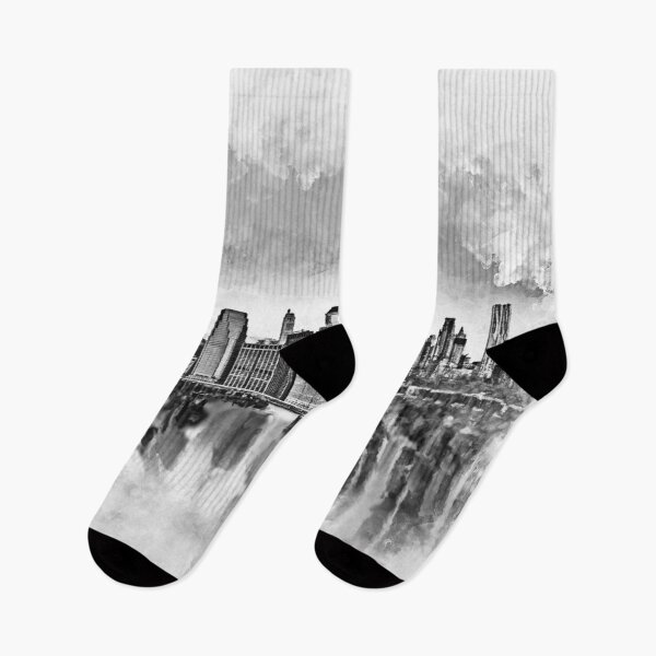 Item preview, New York City Manhattan Skyline- black and white designed and sold by k9printart.