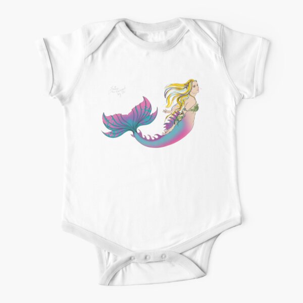 Clothes for Kids and Adults: Jaime the Mermaid by Ali Short Sleeve Baby One-Piece