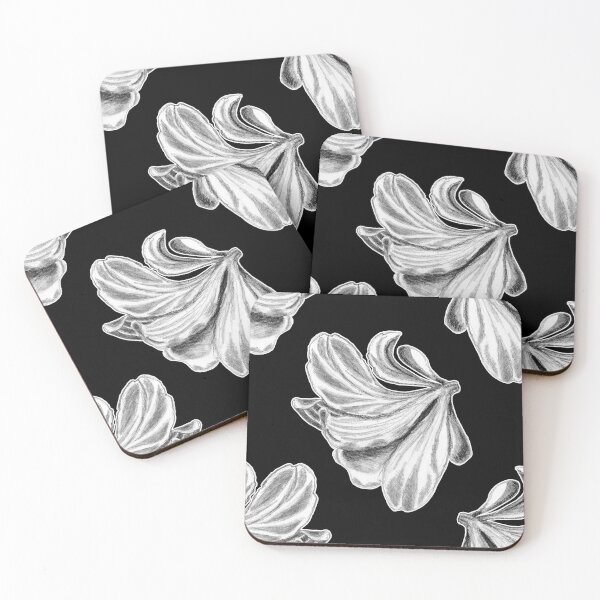 Item preview,  Amaryllis Flower Christmas Pencil Drawing Pattern on Black designed and sold by Ivy Lily Art.