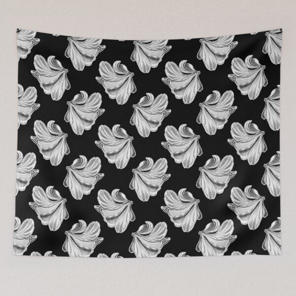 Item preview,  Amaryllis Flower Christmas Pencil Drawing Pattern on Black designed and sold by Ivy Lily Art.