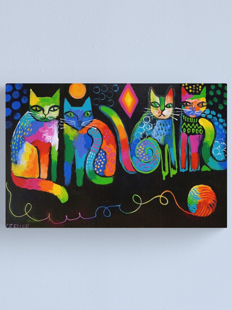 Abstract Cats Canvas Wall Art prints high quality