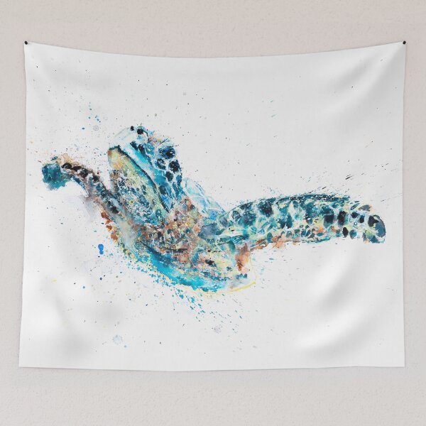 Item preview, Turtle Painting Turtle Watercolour Painting by Syman Kaye - Modern Turtle Art designed and sold by Syman Kaye.