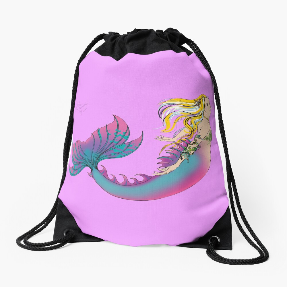 Drawstring & Tote Bags: Jaime the Mermaid by Ali Drawstring Bag