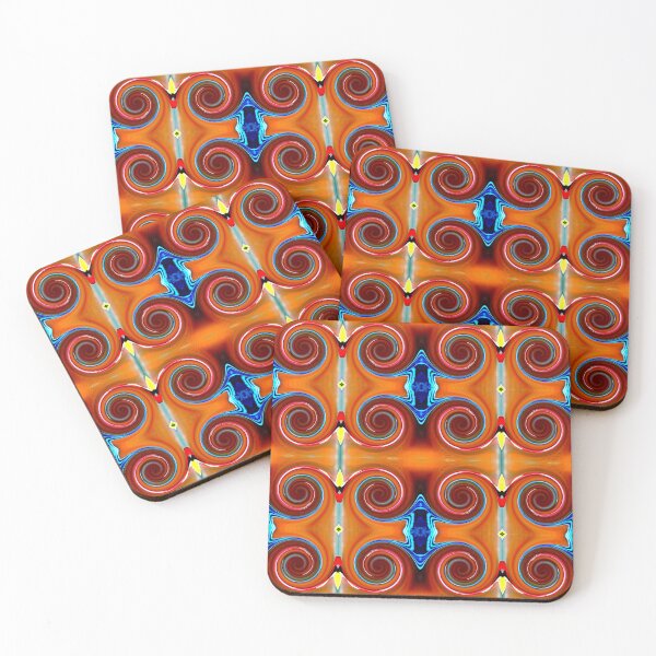 Item preview, Vibrant Vortex 42 Pattern in Amber, Orange Red, Yellow and, Blue designed and sold by Warren Paul Harris.