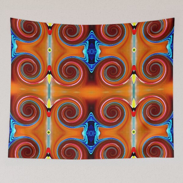 Item preview, Vibrant Vortex 42 Pattern in Amber, Orange Red, Yellow and, Blue designed and sold by Warren Paul Harris.