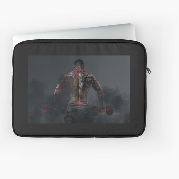 Bodybuilder On Fire Laptop Sleeve