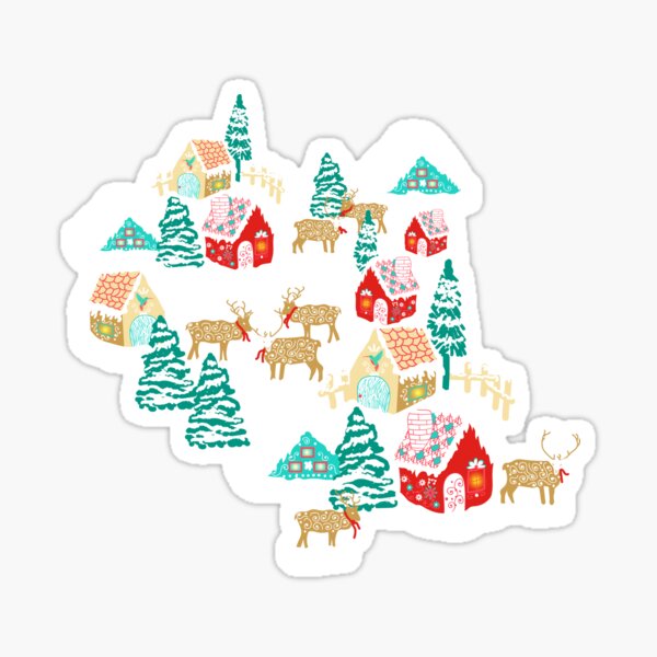Winter Gingerbread Hamlet Sticker
