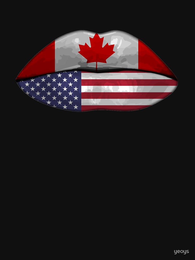 USA Canada Flag Lips - Dual Citizenship von yeoys
