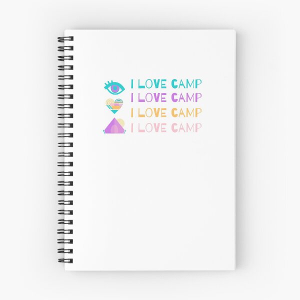 Item preview, I LOVE CAMP with icons - pastel tent, heart, and eye designed and sold by CampfireMagic.